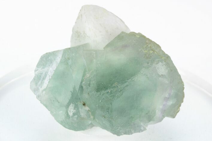 Green, Cubic Fluorite Crystals on Quartz - Inner Mongolia #216763